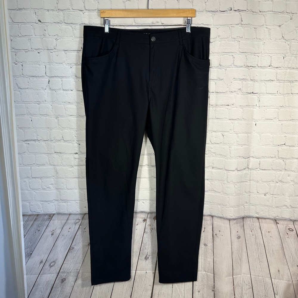 Vuori Meta Pants Mens 36 Black Performance Stretch 5-Pocket Trousers Travel Slim